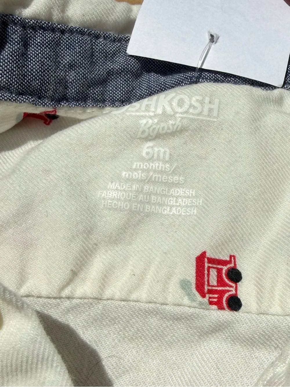 OshKosh B'gosh White Long-Sleeve One-Piece with Red Car Print #21